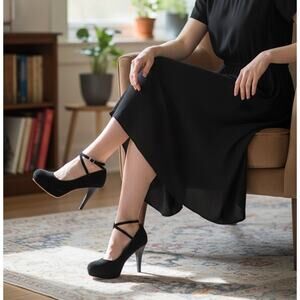 Platform Stiletto Heels Womens 10 Coquette Velvet Night Out Strappy Party Dressy